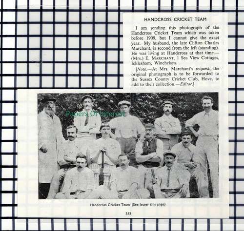 C6025 handcross cricket team - handcross,
