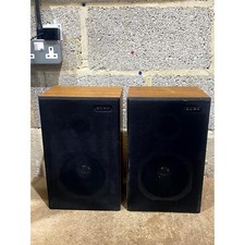 Pair of Vintage Alba Bookshelf Speakers Black & Brown Wired Two-Way Wooden Case