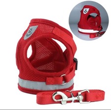 Step In Dog/Puppy Harness With Leash Red, Small Under 6lbs