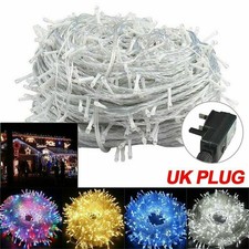 100-500LED Fairy Lights 10-50m Mains Plug In Christmas Lights Outdoor/Indoor Dec