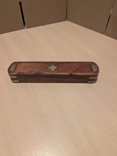 Vintage wooden pencil case - wooden,