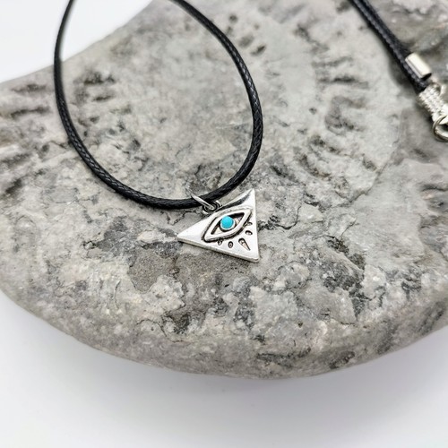 Silver triangular eye - silver, pendant