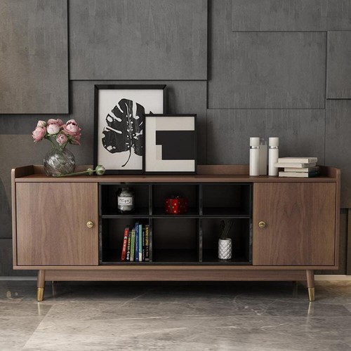 Dark oak minimalist cabinet - dark,