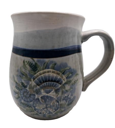 Blue gray nautical seashell - gray,