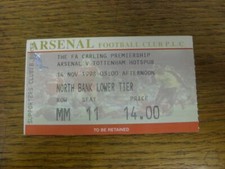 14/11/1998 Ticket: Arsenal v
