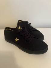 Lyle & Scott men’s black size uk 7 canvas trainers BN new pumps shoes sneakers