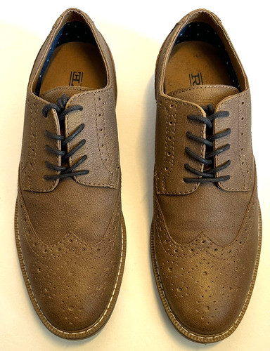 Men tan brogue derby shoes - tan,