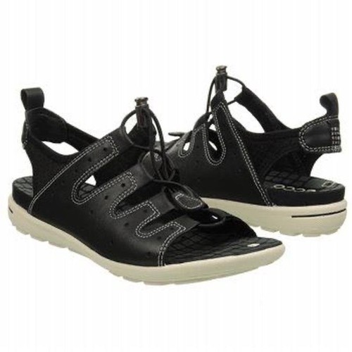 Women ecco heels black leather - heels,