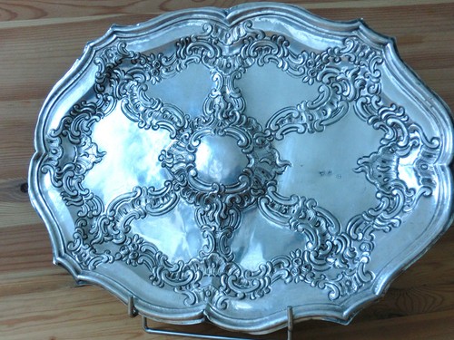 Old large silver monstrance - silver,