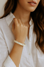 Handmade Mother of Pearl Shell Bangle  Boho Jewelry Unique Gift for Women 7cm