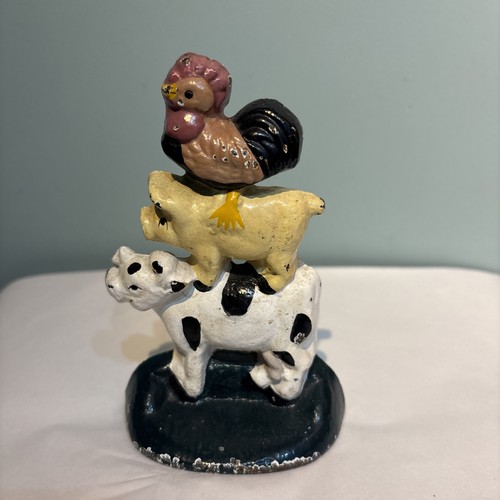 Vintage cast iron door stop - cast,