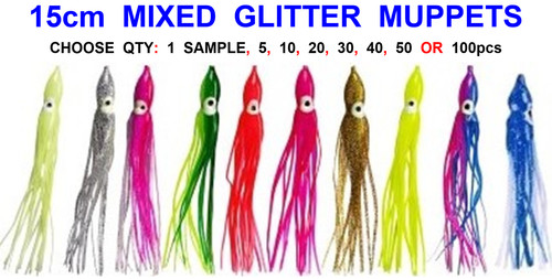 Mixed 15cm glitter muppets - mixed:,