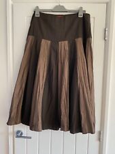 Lisa Campione New York Brown Bronze Metallic Panel Layered Skirt size 42