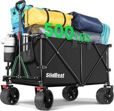 Foldable Camping Trolley- with Big Universal Wheels -AUCTION Black XXXL-