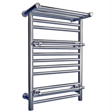 Bathroom Chrome Heated Towel Rail Radiator 490mmx680mm – OSLO Shelf & 2 Bars