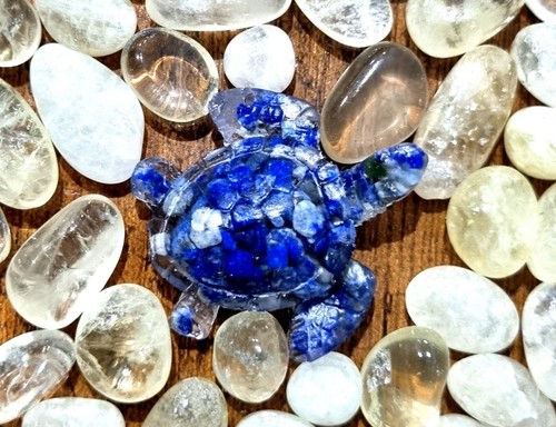 Gemstone lapis lazuli turtle - gemstone,