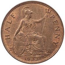 1933 KING GEORGE V HALFPENNY