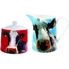 Cow Creamer and Sugar Bowl Set