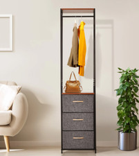 Tall Industrial Furniture Metal Open Wardrobe Narrow Clothes Storage Rail Hanger