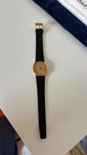 Mens gold black leather