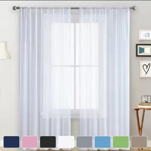 Voile curtains pair - voile,