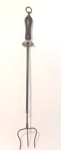 Antique toasting fork brass - toasting,