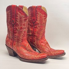 Corral Red Leather Embroidered