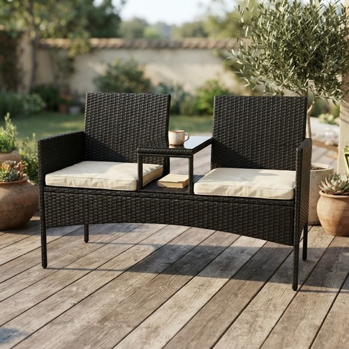 Elegant rattan loveseat with - elegant,