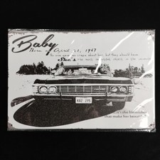 Aluminum Tin Sign Baby Born On