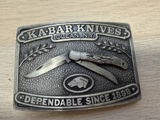 Vintage Ka-Bar Knives Orlean, NY Pewter(?) Buckle Made By Bergamot Brass Works