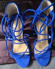 Royal Blue Lace Up Heels Size