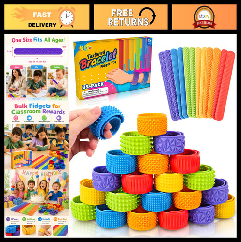 Pack sensory slap bracelets - 32,