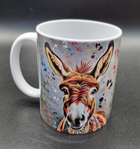 Colourful donkey ceramic mug - ceramic,