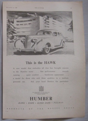 1946 humber hawk - humber,