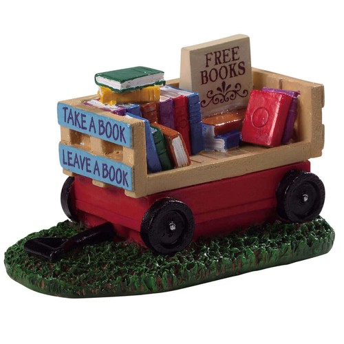Lemax accessory book wagon - book,