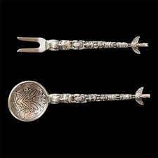 Pewter Pickle Fork & Spoon Set
