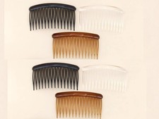 HAIR COMBS HAIR SLIDES 4/2 PACK OF CLEAR BLACK CLEAR TORT HAIR COMB PLASTIC