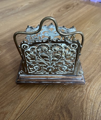 Antique floral brass wood - antique,
