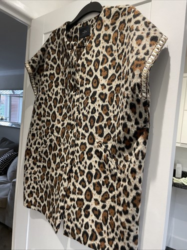 Leopard print long line - long, gilet