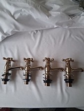 Gold Colour Bathroom Basin & Bath Gold Taps Unused 