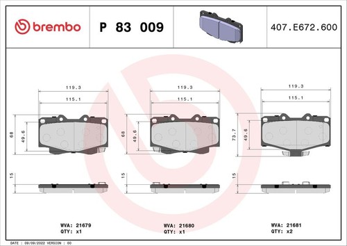 Brembo brake pad set - pad, front