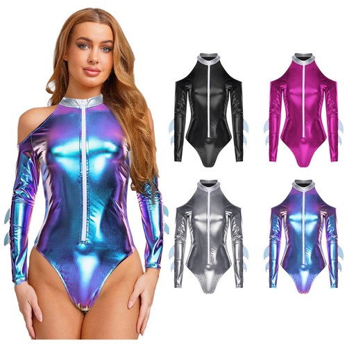 Women shiny metallic shark - metallic,