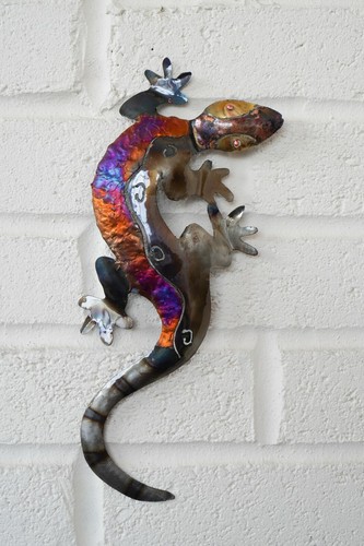 Handmade recycled metal - metal, lizard