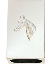 Vintage Asprey Sterling Silver Equestrian Horse Matchbook Holder Case