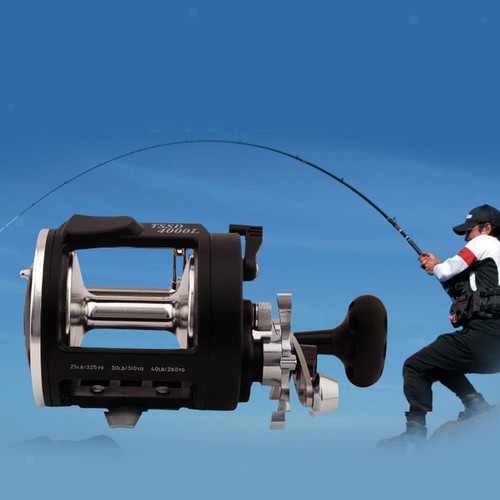 Hand molded trolling reel - reel, for