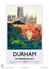 DURHAM VINTAGE RETRO HOLIDAY RAILWAY TRAVEL POSTER ADVERTISING OLD ART TRAINS