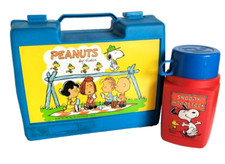 Peanuts Lunchbox Scout Snoopy Lunch Box Kit Thermos Roughneck Flask Vintage Rare