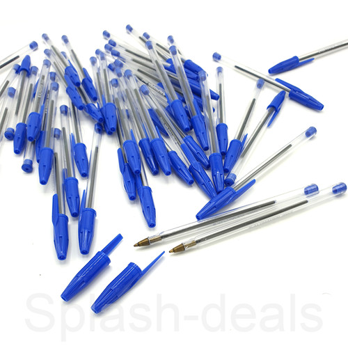 100 blue ballpoint pens - pens, medium