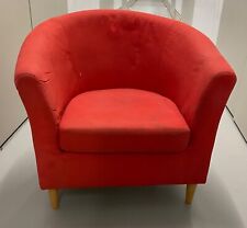 Red Ikea Tub Chair in need of re-upholstering. Project