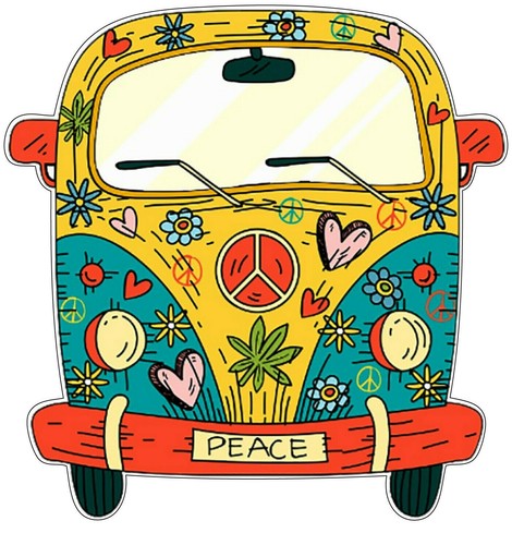 Hippie van volkswagen peace - hippie,